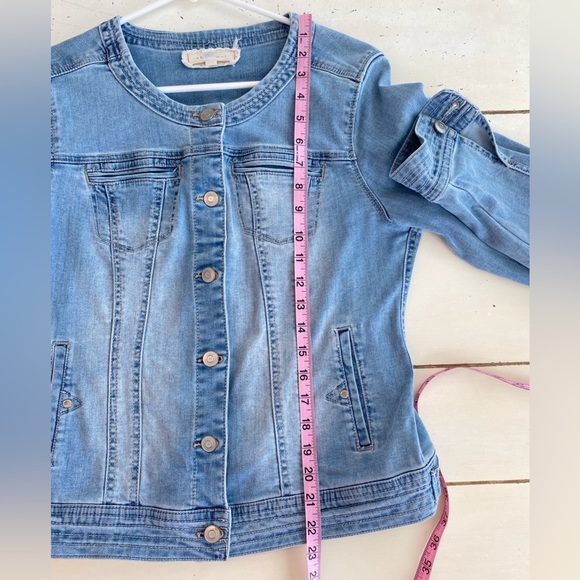 Chambrai Los Angeles Denim Jacket Women’s Medium Blue Light Wash Hipster Boho - Picture 6 of 9